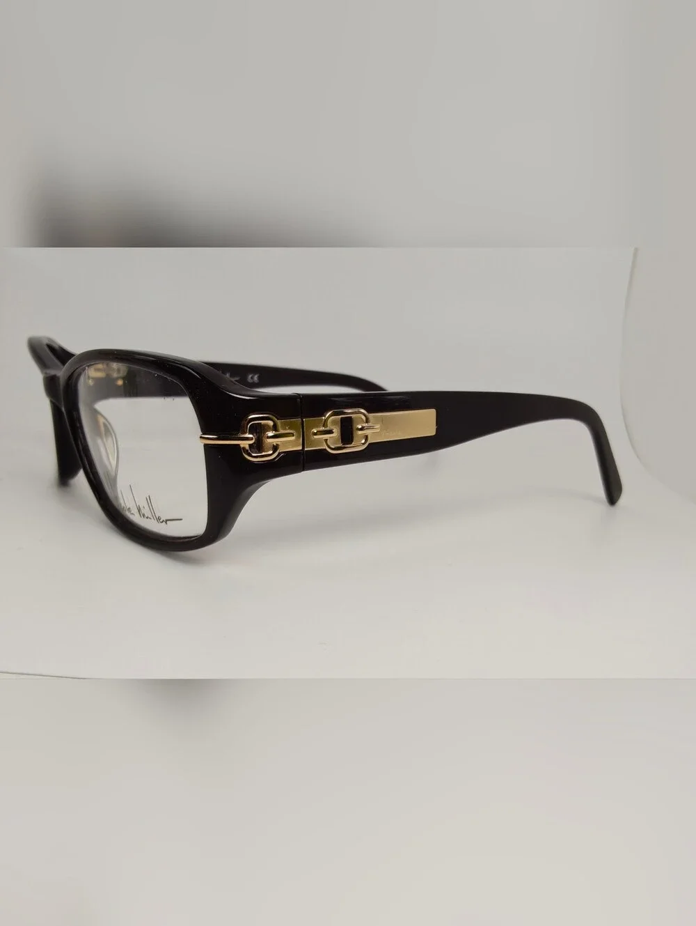Nicole Miller Deep pearl Purple Women's Designer Eyeglass Frames Gold Accents